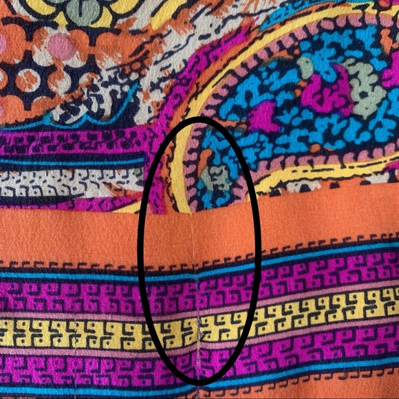 SOLD Vintage Honey Silk Square Paisley Print Scarf - Picture 8 of 8